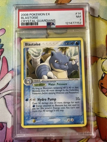 PSA 7- Blastoise 14/100 - Crystal Guardians - Regular Non Holo NEAR MINT