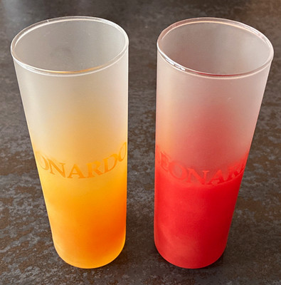 LEONARDO Longdrinkgläser 2er Set neuwertig von 1986, Farbverlauf Rot und Orange