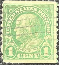 Scott #597 Benjamin Franklin 1 Cent Used Single