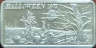 1973 Hamilton Mint Halloween 1oz .999 Fine Silver Vintage Art Bar Rare