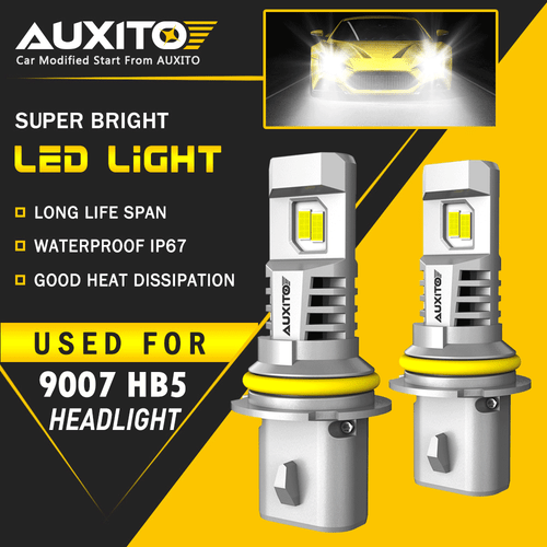 AUXITO 9007 LED Headlight Bulbs Conversion Kit High Low Beam 6500K White M6 EOA - Picture 1 of 11