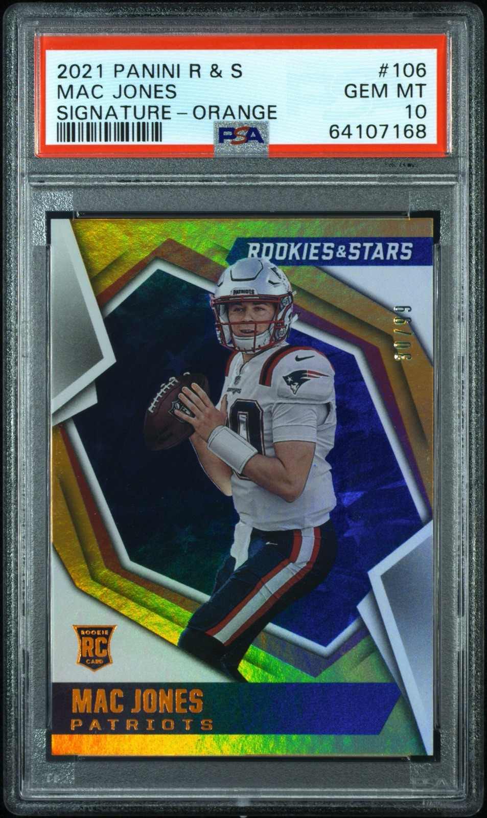 Mac Jones Panini Rookies & Stars #106 Signature-Orange
