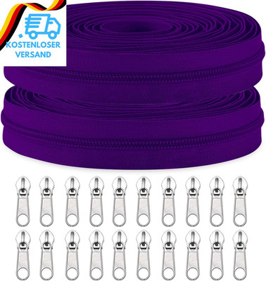 Sawoake 10 Yards Bulk #5 Grapepurple Nylon Coil Reißverschluss Mit 20 PCS Schieb