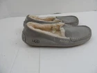 UGG Slippers Women's Gray Suede Fur Lined Moccasin Shoes - Size 8