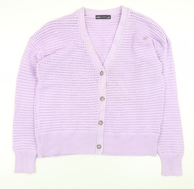 Lila Strickjacke Pullover Damen UK Größe M Marks and Spencer