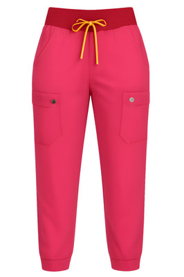 FIGS Yola High Waisted Scrub Pants XXS Petite Hot Pink HTP Yoga Waist W23SW2019
