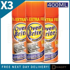 3 x OVEN BRITE SPRAY GRILL COOKER HOB BBQ CLEANING 400ML CLEANER DEGREASER NEW 7.91 per litre