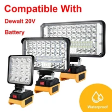 Cordless LED Work Light Portable Flood Torch Lamp Camping For Dewalt 20V Battery