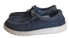 Hey Dude Navy Blue Boy's size YT2 Walley Stretch Canvas Shoes