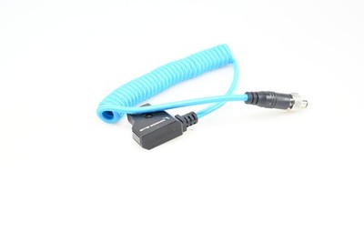 Kondor Blue Coiled D-Tap to Locking DC 2.1mm Right Angle Cable #G363