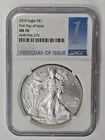 2018 American Silver Eagle NGC MS70 First Day of Issue