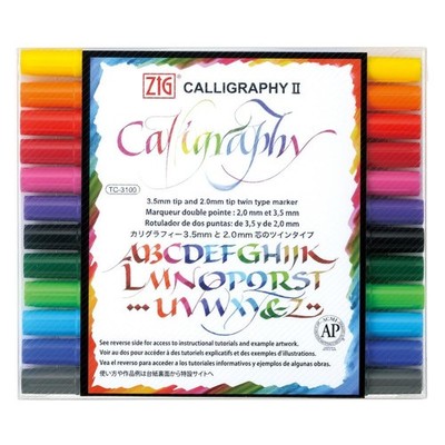(Großabnahme) Kuretake wasserbasierte Marker Zig Kalligraphie Ii 12 Farben Set Tc-
