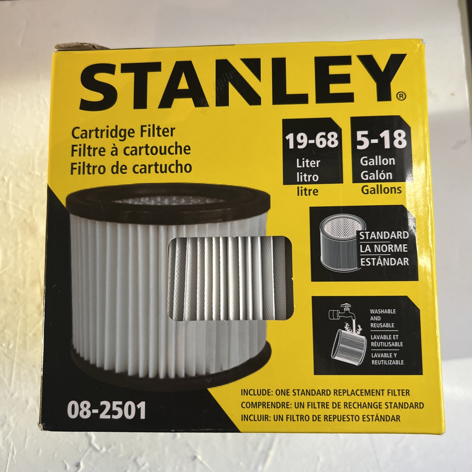 Stanley 08-2501 High Efficiency Shop Vac Filters, Replacemen