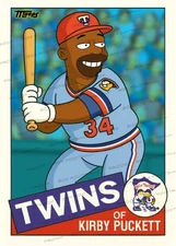 Kirby Puckett Homer's Heroes Simpsons 1985 Rookie Custom Trading Card Twins