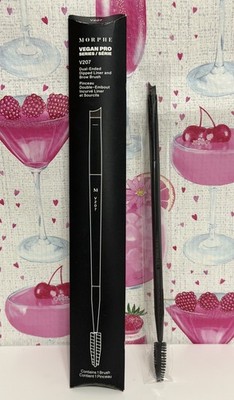 Morphe Vegan Pro Dual-Ended Brush V207 Dipped Liner & Brow Brush New!