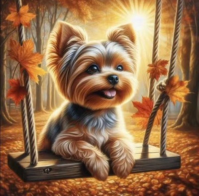 Hund Diamond Art/Malerei 40x40 Rundbohrer