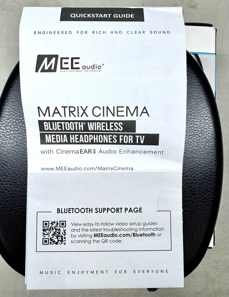 MEE Audio Matrix Cinema Black Volume Control Bluetooth Wireless TV Headphones - Image 3 of 4