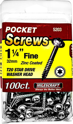#ad 5203 Wood Pocket Hole Screws #7 X 1 1 4quot; Washer Head with Fine Thread 100Pc. $16.95