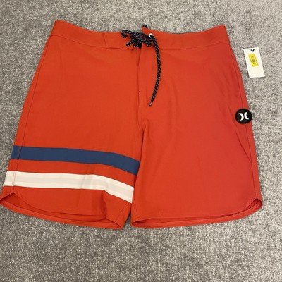 Hurley Phantom Board Shorts Mens 32 Red Drawstring Quick Dry Swim NEW $65