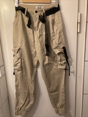 Fishbone Sister Damen Cargo Hose Beige mit Gürtel und Schnallen Gr. S.