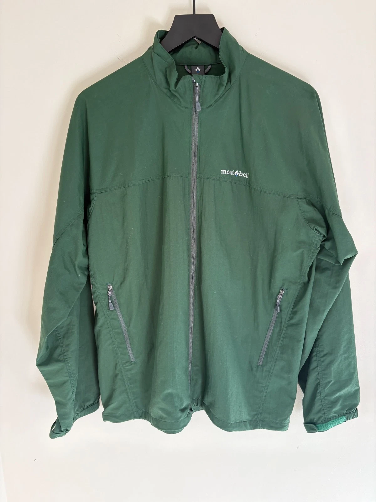 Montbell Japan O.D. Lightweight Windbreaker Jacket Dark Forest Green | Large - product detail image 1