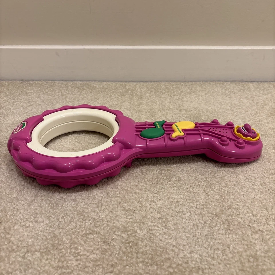 Barney Dinosaur Playskool Purple Musical Ring Guitar Banjo Songs 1997 Working - Image 3 of 4