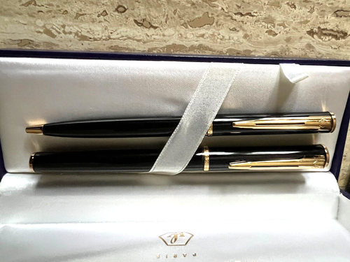 Parure De Stylos Waterman Plume Et Bille - Design Années 1970 - Occasion - Avec Notice