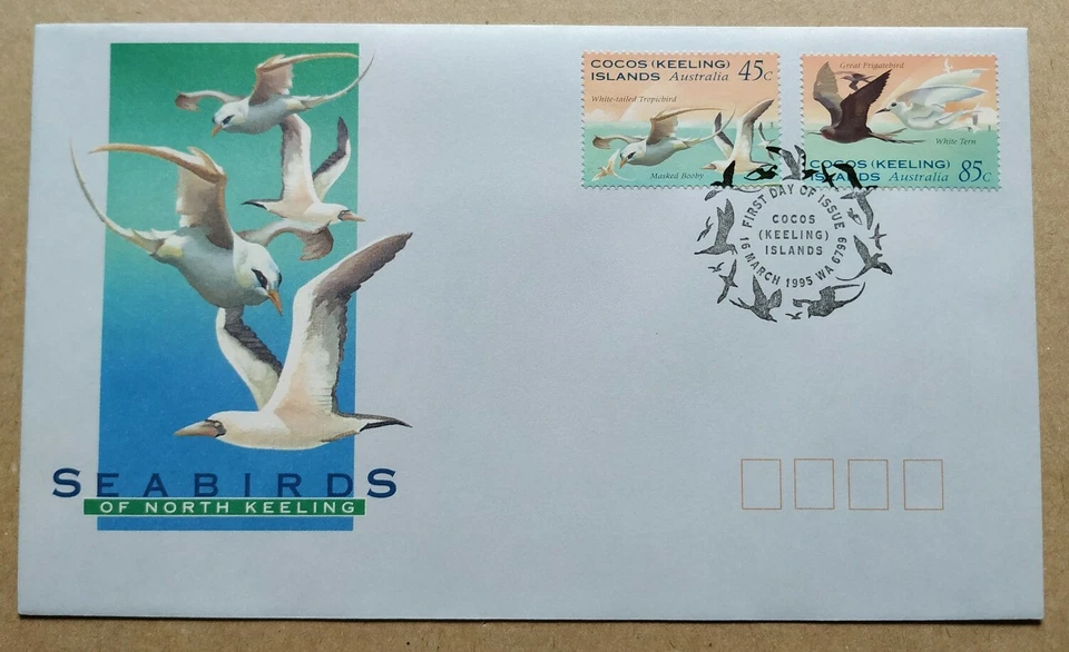1995 Australia Cocos Keeling Islands Seabirds FDC (set of 3 covers incl Jakarta) - Image 2 of 4