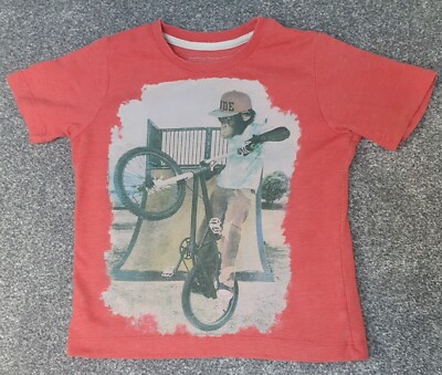 BMX T-Shirt Alter 3 Jahre hellrot Affe zieht einen Wheelie kostenlose Lieferung innerhalb UK