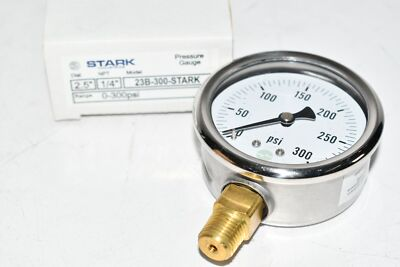 #ad NEW Stark Industries 23B 300 2 1 2#x27;#x27; Pressure Gauge 0 300 PSI $30.98