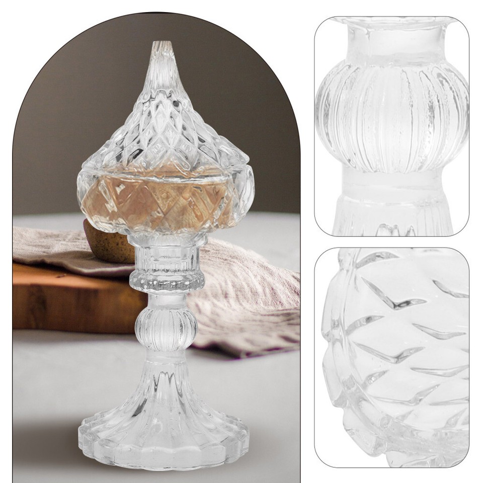 European Transparent Glass Jar Clear Glass Sugar Jar Fruit Dish Glass