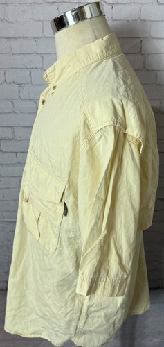 Woolrich Short Sleeve Yellow Vented Button Down Shirt Men’s Size Large - Picture 2 of 8