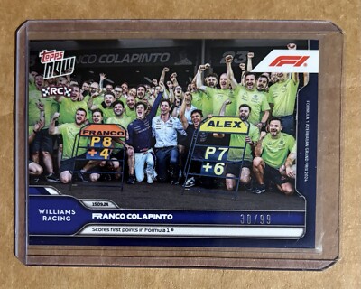 2024 TOPPS NOW FORMULA 1 FRANCO COLAPINTO # 55. 30/99 PARALLEL. FIRST POINTS.