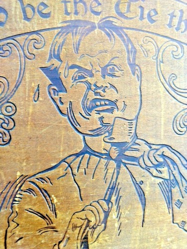 Man Cave Sign “Blessed Be Tie That Binds” Burned on Cigar Box Top Vintage - Picture 7 of 10