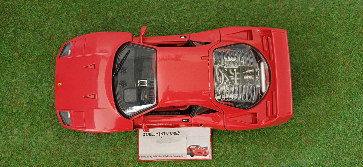 FERRARI F40 1987 rouge 1/18 BURAGO MADE IN ITALY voiture miniature