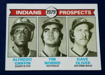 1979 Topps Cleveland Indians Prospects Alfredo Griffin, Tim Norrid....#705 RC