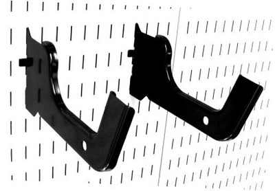  Heavy Duty Pegboard Hook Slotted Hook Pair - Slotted 1 Count (Pack of 1) Black