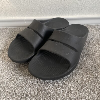 OOFOS Black Comfort‎ Recovery Slide Sandals Men’s 9, Women’s 11 Oofos Ooahh Slide Sandals BLACK Recovery Comfort Sport Shoes  main image 3