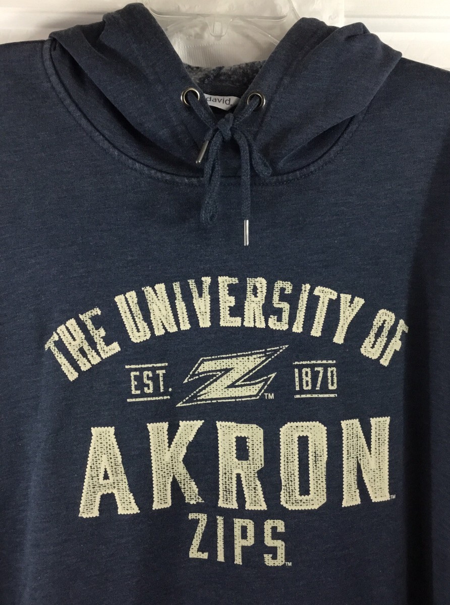 University Of Akron Zips Hoodie Mens 2XL Navy Pullover Sweatshirt 