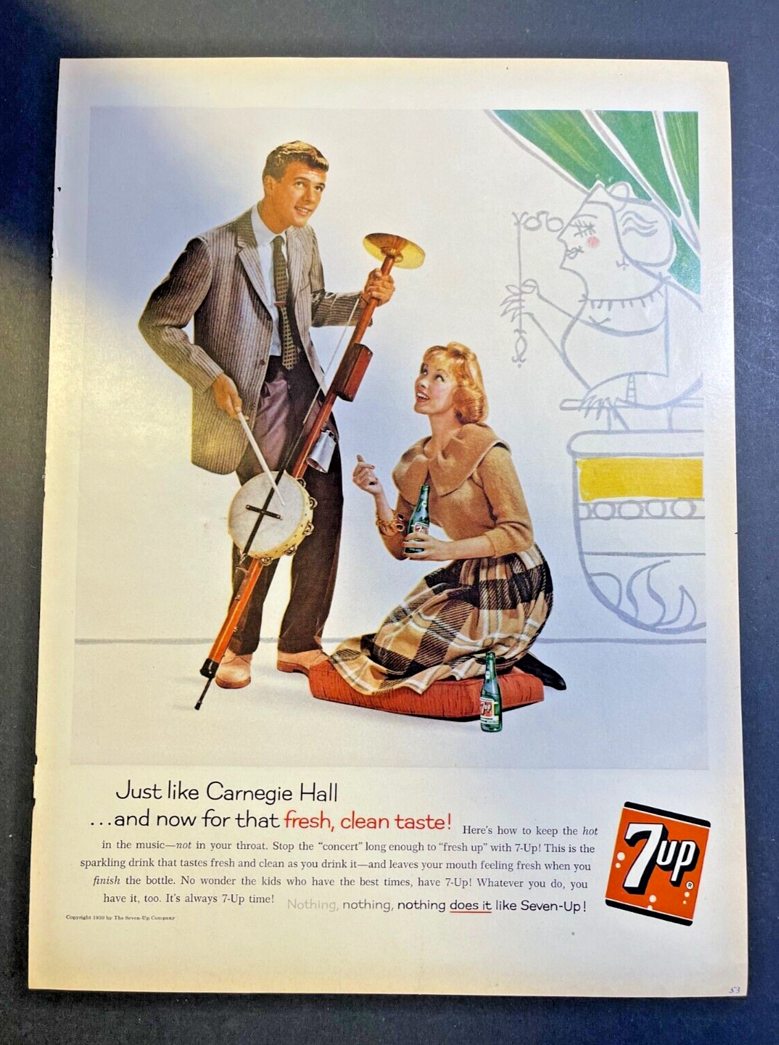 1960 Magazine Advertisement Marlboro 7 Up Soft Drink Fresh Clean Taste