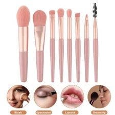 /Portable 8Pcs Makeup Brush Set Soft Makeup Concealer Brush Blush Loose Powder