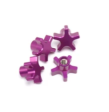 FFRC TRAXXAS 1.5-2.5 T-MAXX E-MAXX ALUMINUM LOCKING WHEEL NUTS 5 SPOKE PURPLE