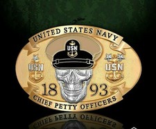 NAVY CHIEF PETTY OFFICER OFFICERS CHIEF MASTER SENIOR 3" BELT BUCKLE