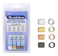 Beadalon Crimp Tubes Silver, Gold, Gunmetal, Coper, Size #2