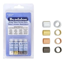 Beadalon Crimp Tubes Silver, Gold, Gunmetal, Coper, Size #2
