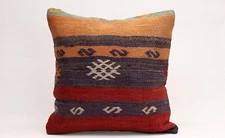 Kilim Pillow Cover, 16x16 in, Ethnic Sofa Pillow Cover, Decorative Boho Pillow