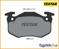 Brake pad set, disc brake Textar 2097401 for Renault 9