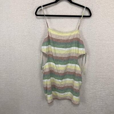Aerie Mini Stripe Dress WomenS L Side Cut-Out Linen Blens Green Yellow Beige NWT | eBay Aerie Mini Stripe Dress WomenS L Side Cut-Out Linen Blens Green Yellow Beige NWT | eBay
