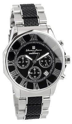 Salvatore Marra Watch SM15104 Silver Black Chronograph Quartz 
