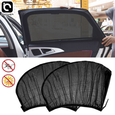 2Pcs Universal Car Side Window Baby Sun Shade Visor Mesh Screen Cover Sunshade